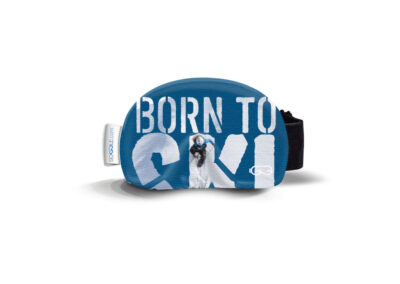 Text: Born to ski | Brillenschutz SOGGLE